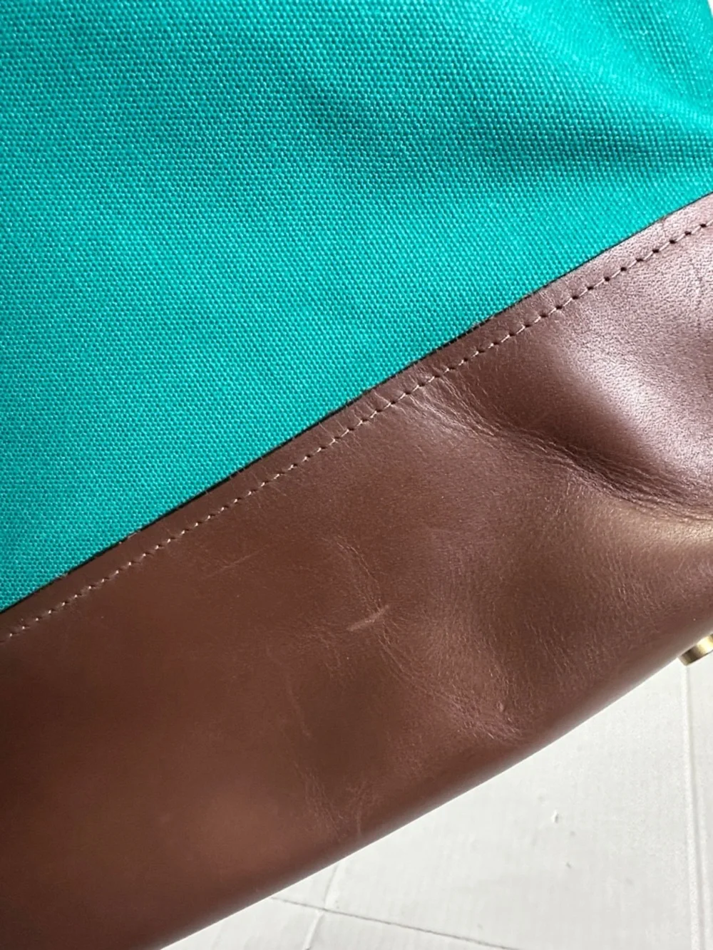 R. Riveter‎ Green Canvas Tote Bag Green